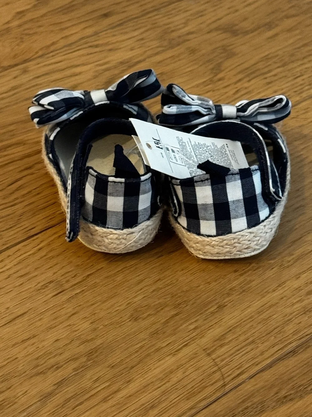 Baby Gap Gingham Bow Espadrille Shoes | Size 0–3 Months | NWT